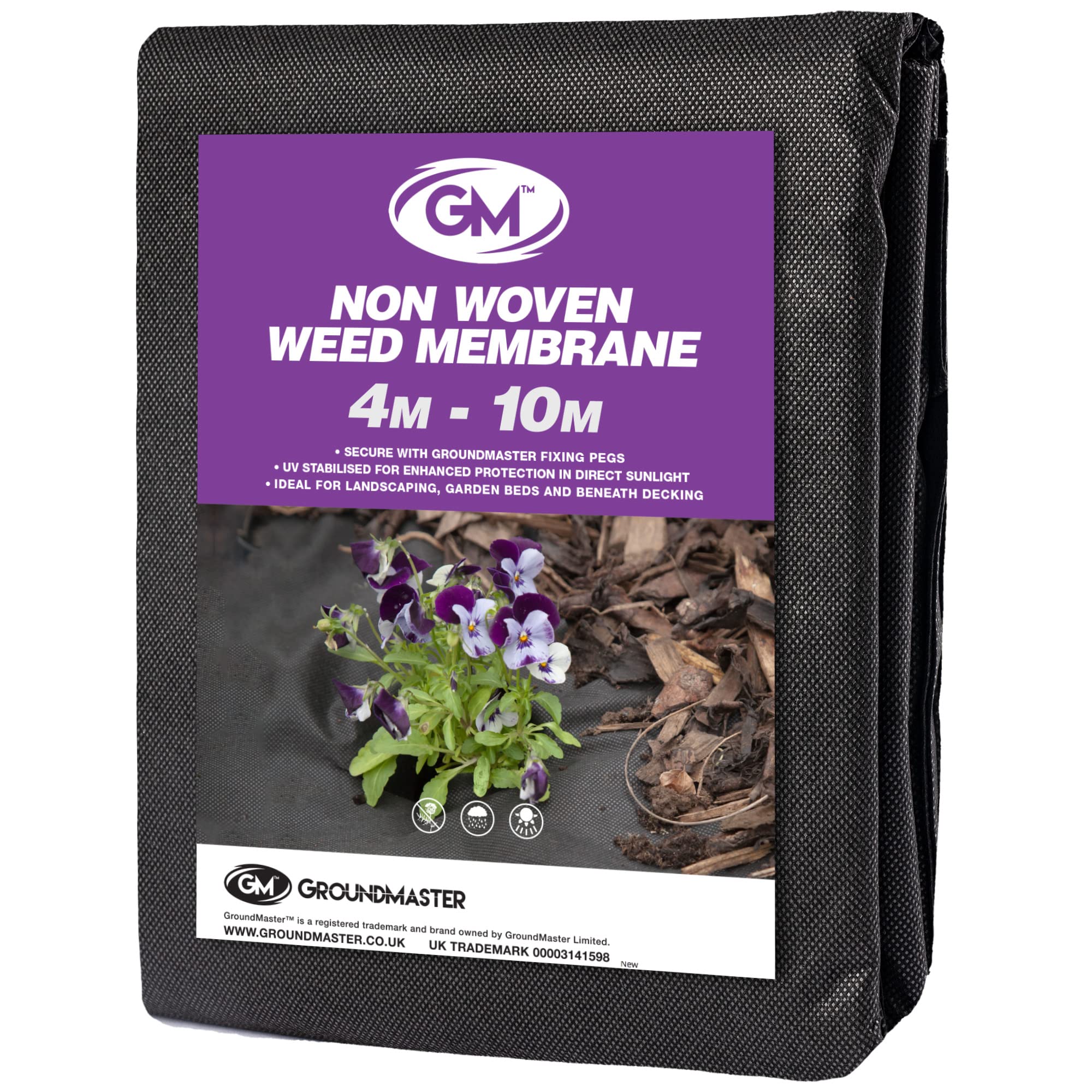 GroundMaster 10m Long Weed Control Fabric Landscape Ground Cover Membrane (4m x 10m)