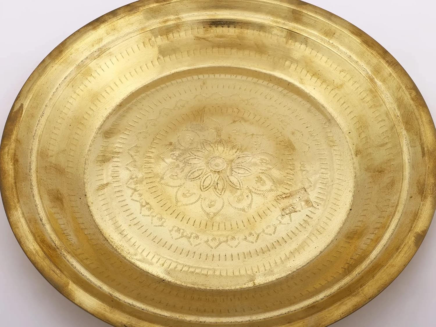 Exotic India Brass Pooja Parat - Brass - Color 11.75 Inch