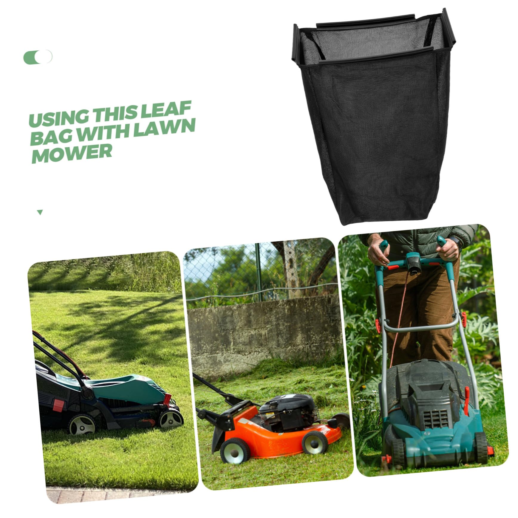Paquet Collecteur D’herbe Noir pour Tondeuse à Gazon, Nylon Ajustable