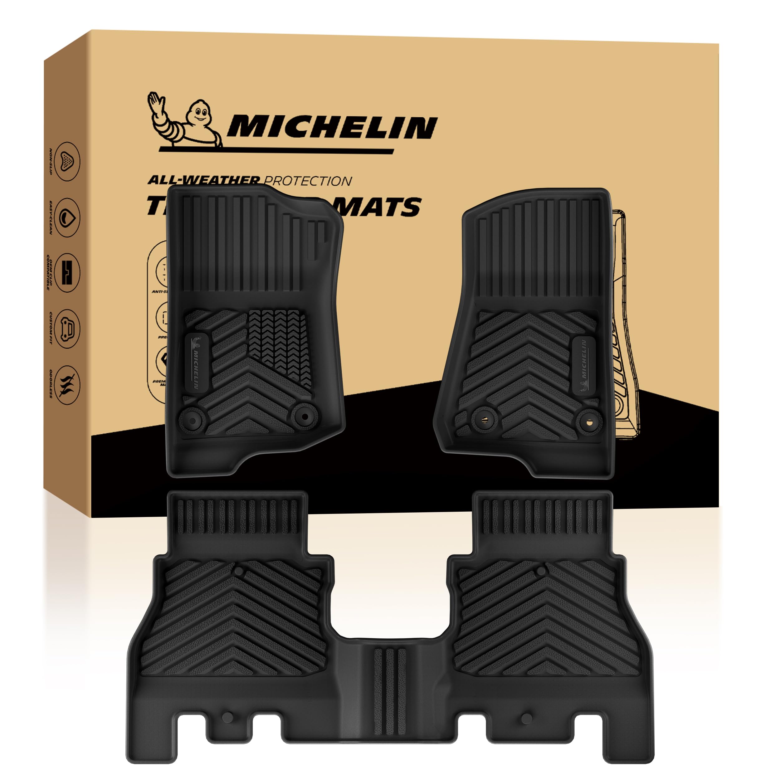 Michelin Vehicle Mats for 2018-2026 Jeep Wrangler JL 4 Doors Gas/MHEV