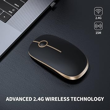 VssoPlor Wireless Mouse, 2.4G Slim Portable Computer Mice with Nano Receiver for Notebook, PC, Laptop, Computer