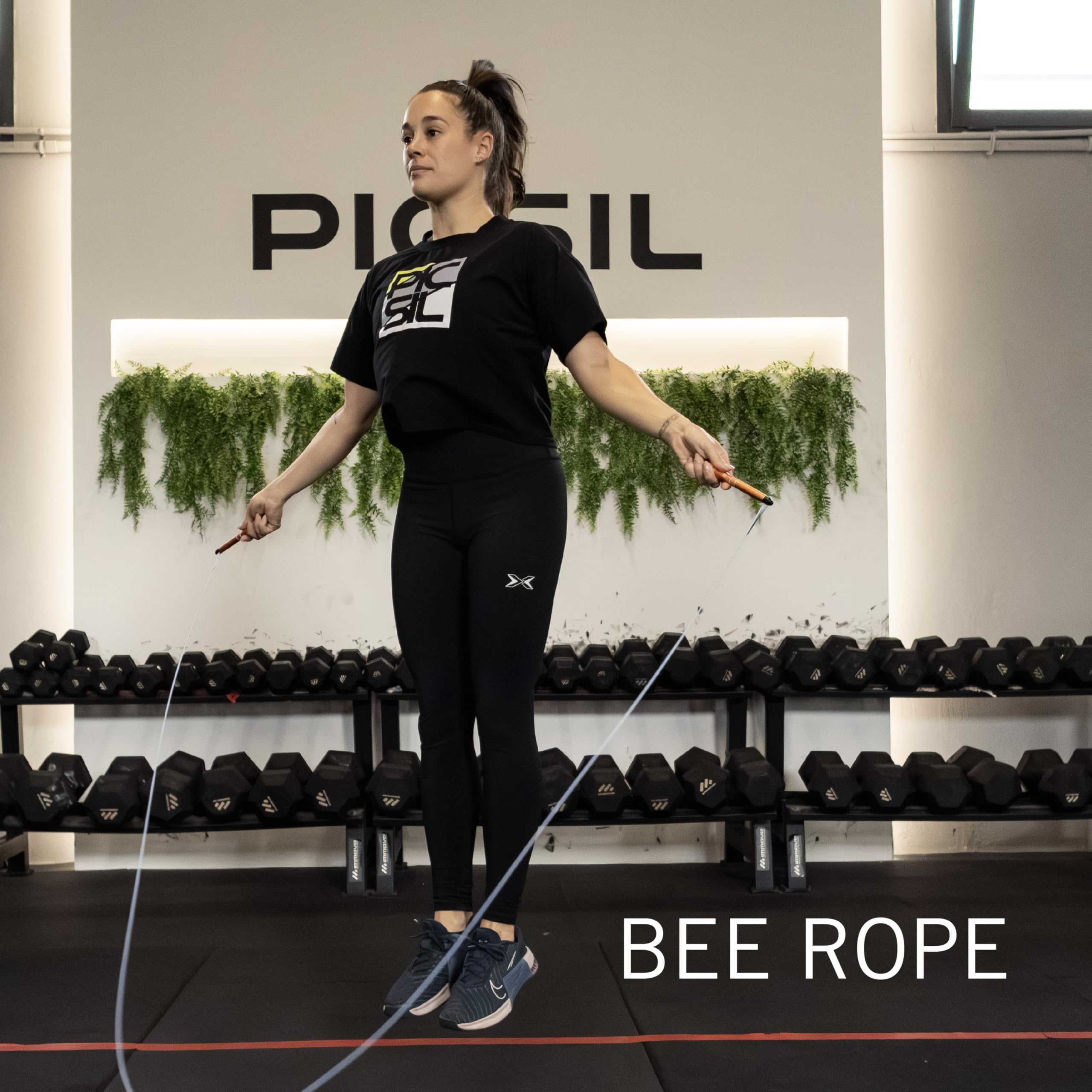 Picsil BEE - Cuerda de saltar de alta velocidad, cuerda ligera hecha de aluminio, solo 200 g, sistema de cuerda autojustable, entrenamiento, boxeo, fitness, puro hombre y mujer