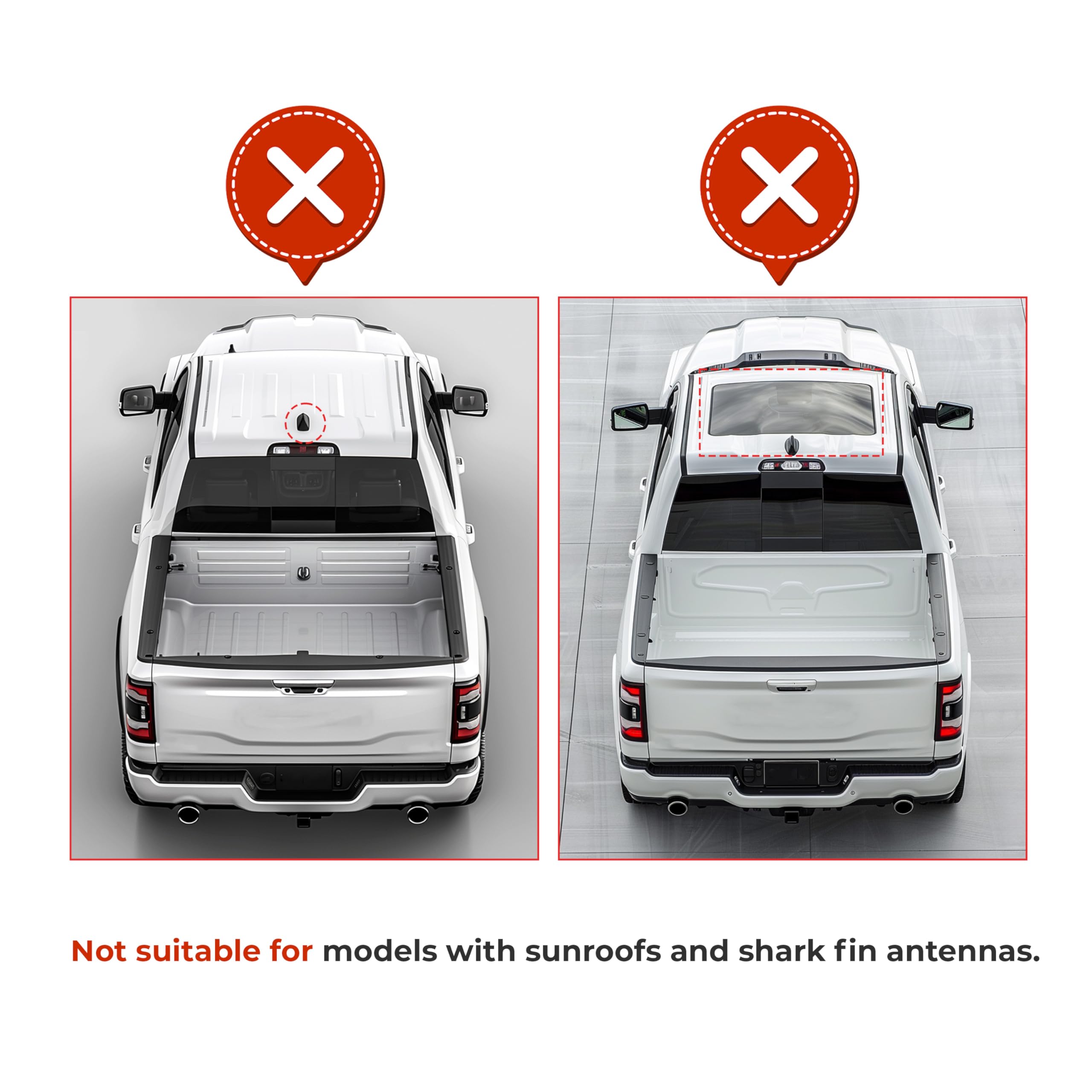 Kojem Spoiler dachowy do kabiny pickupa, kompatybilny z 2009-2020 Dodge Ram 1500/2500/3500