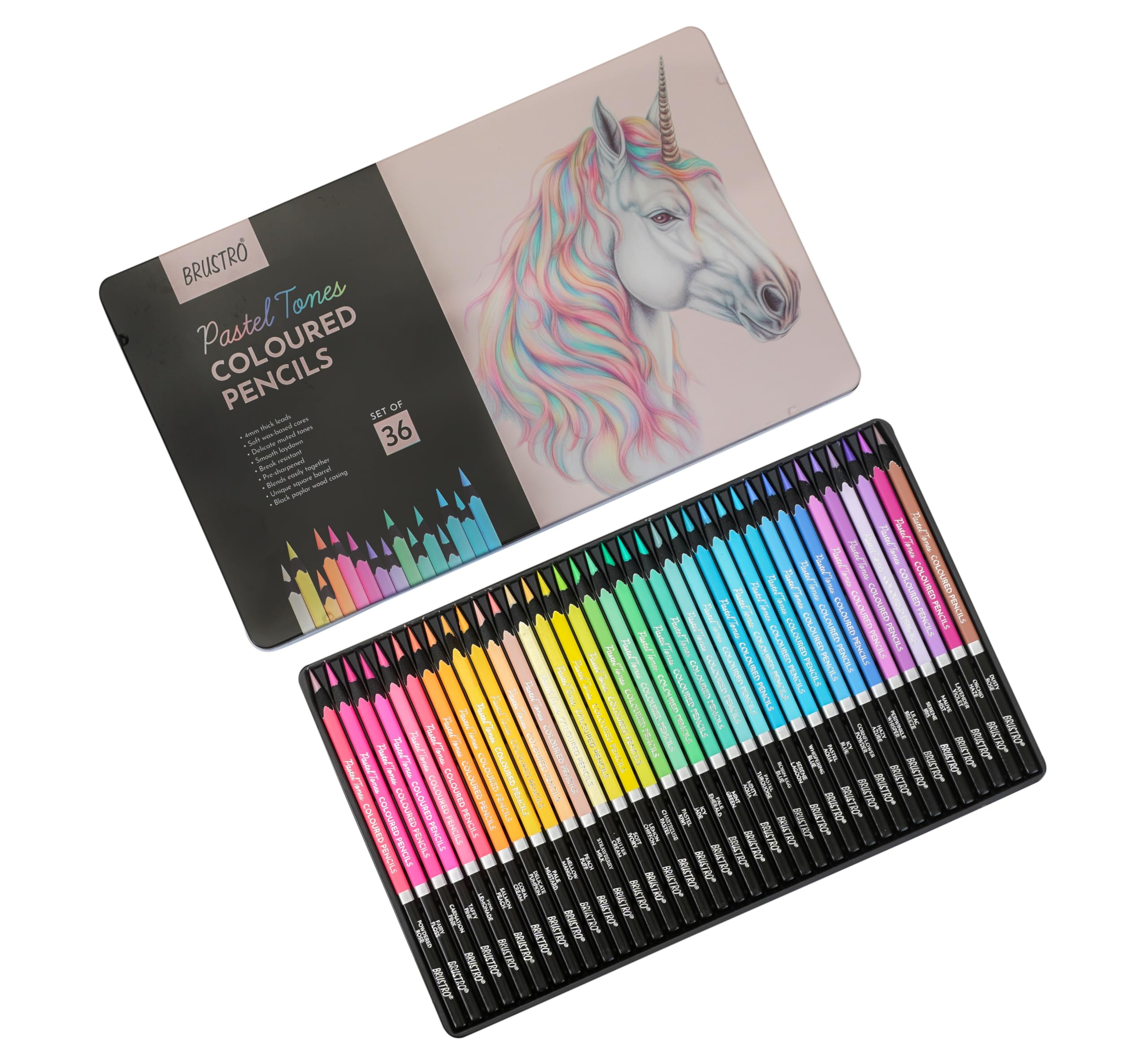 BRUSTRO Artists Pastel Coloured Pencils Tone, Drawing & Colouring, Ideal for Blending & Shading (Set of 36) Tin Box (B0CRRBGXXH) Amazon Price History, Amazon Price Tracker