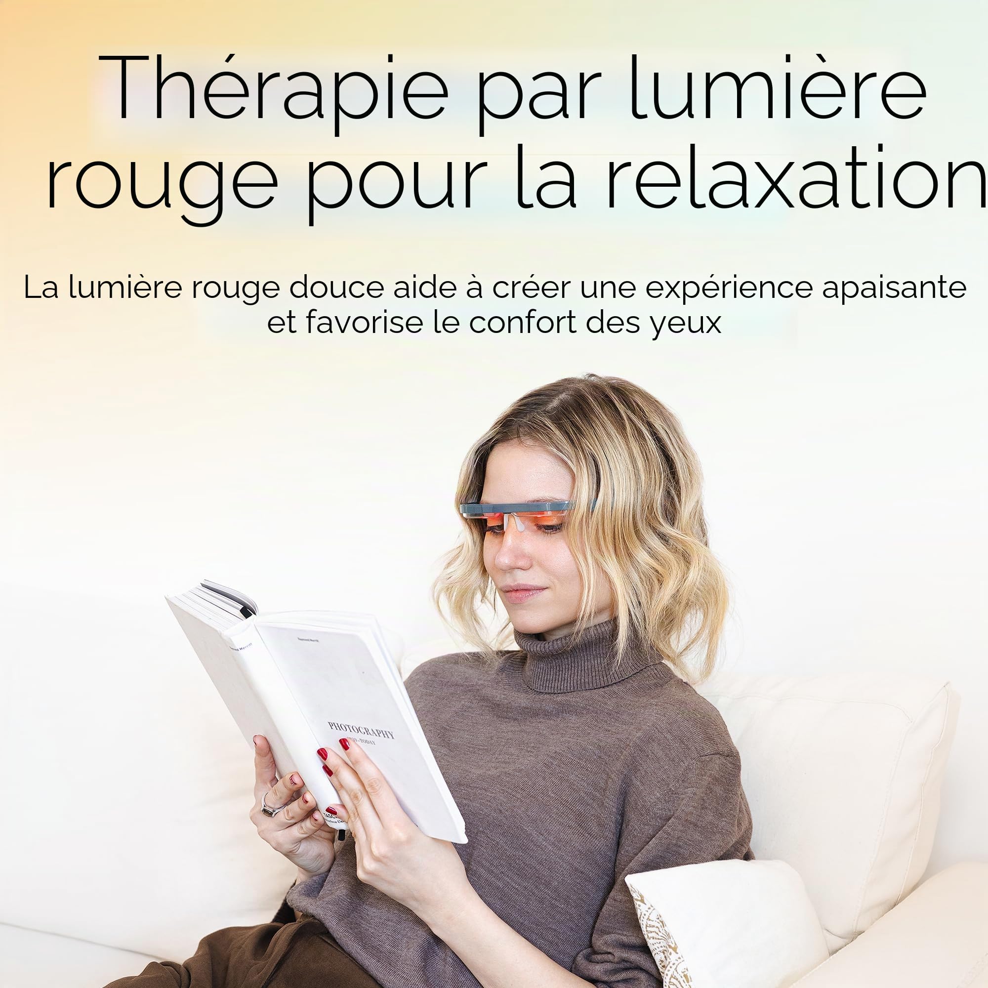 AYO + Lunettes de luminothérapie : Carbon Black Limited Edition - Maximisez le sommeil, l'énergie et l'humeur - Lumière rouge unique de 670 nm pour la santé des yeux - Votre alternative à la lampe à