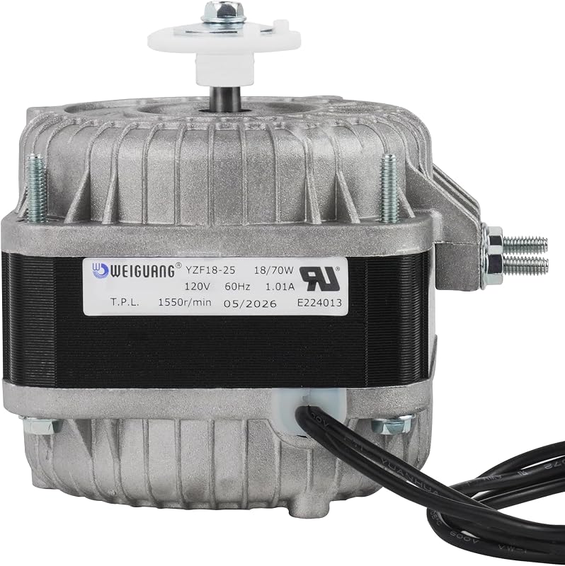 Motor de ventilador YZF18-25 Motor de poste sombreado de 18 W para evaporador enfriador de condensador | Motor de ventilador de CA de entrada 120V 60Hz 1.01A 70W salida 18W para equipos de ventilación pequeños refrigerador congelador venta de bebidas