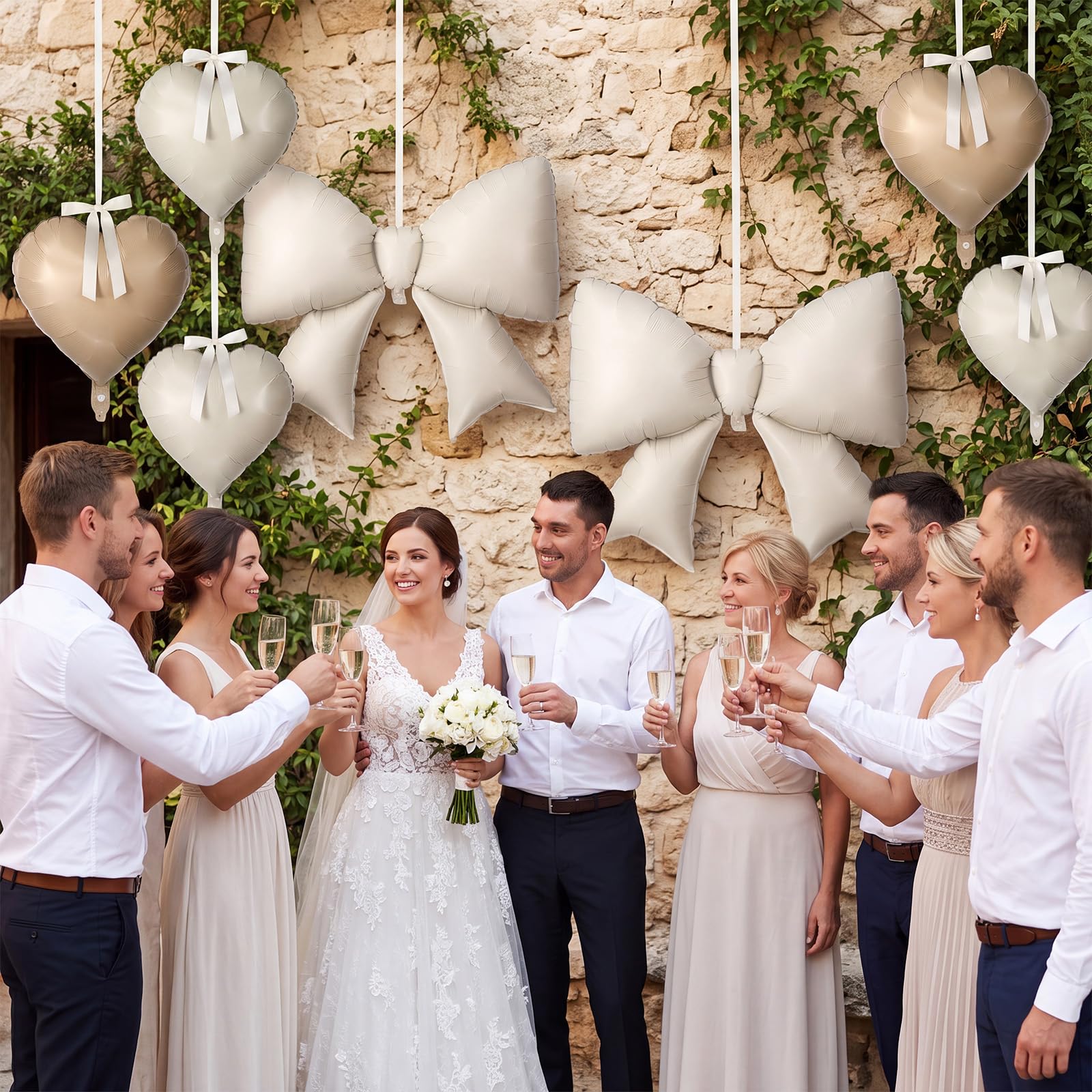 Set di 30 palloncini a forma di cuore, 96 cm, con fiocco a elio, fiocchi a nastro con cravatta attorcigliata, per compleanni, baby shower, matrimoni, San Valentino, feste a sirena