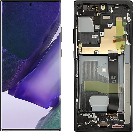 LCD Screen Replacement for Samsung Galaxy Note20 Ultra 5G SM-N986 N986B N986U 6.9 inch Mobile Phone Touch Screen Display Assembly (with Frame) + Tools by R RONPHONE (Black)