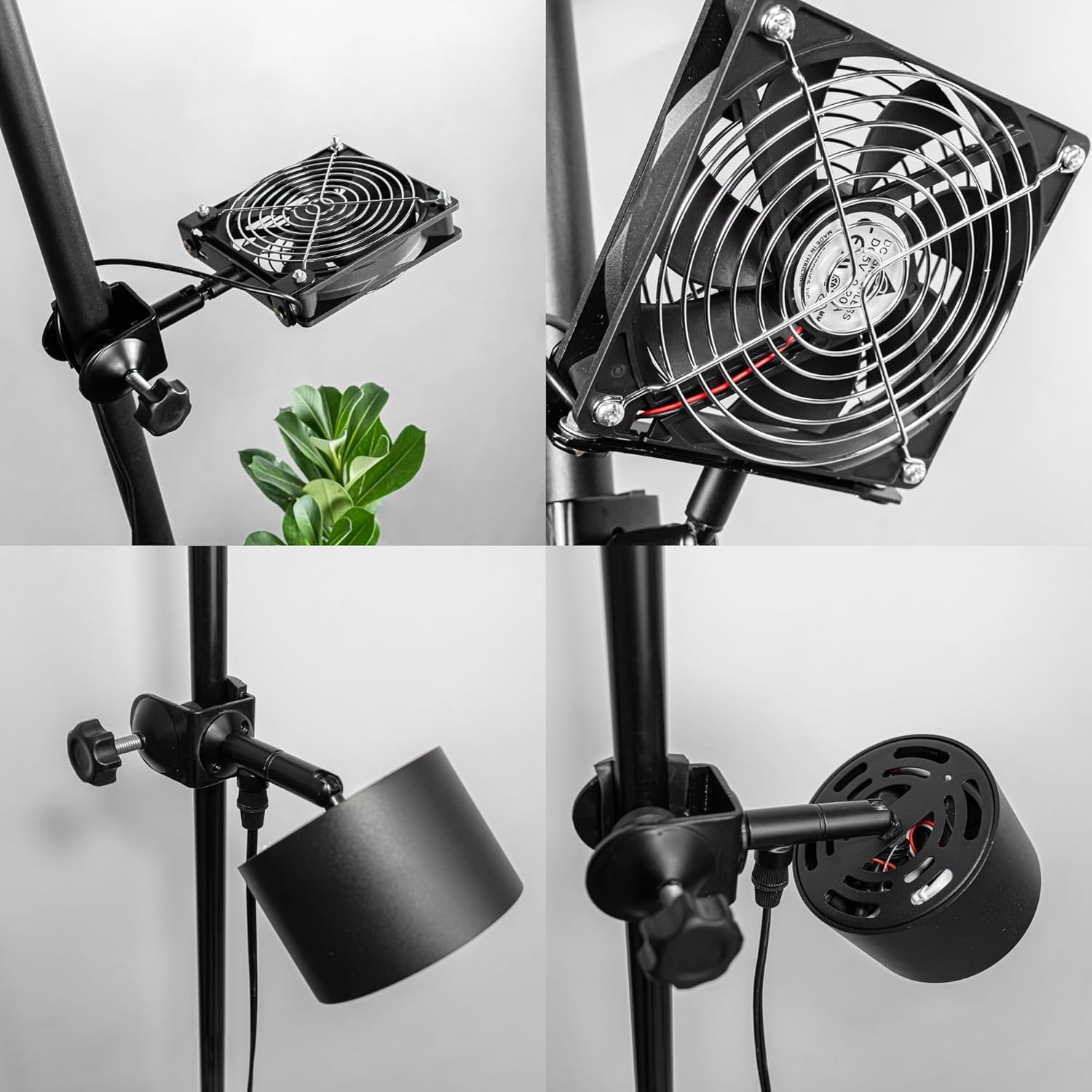 Adjusted Angle USB-Powered Clip-On Fan, 9.8Ft Plug In Cord Remote Warm Light Full Spectrum Light Fixture Vintage Design For Indoor Plants Shelf Enhanced Plant Growth