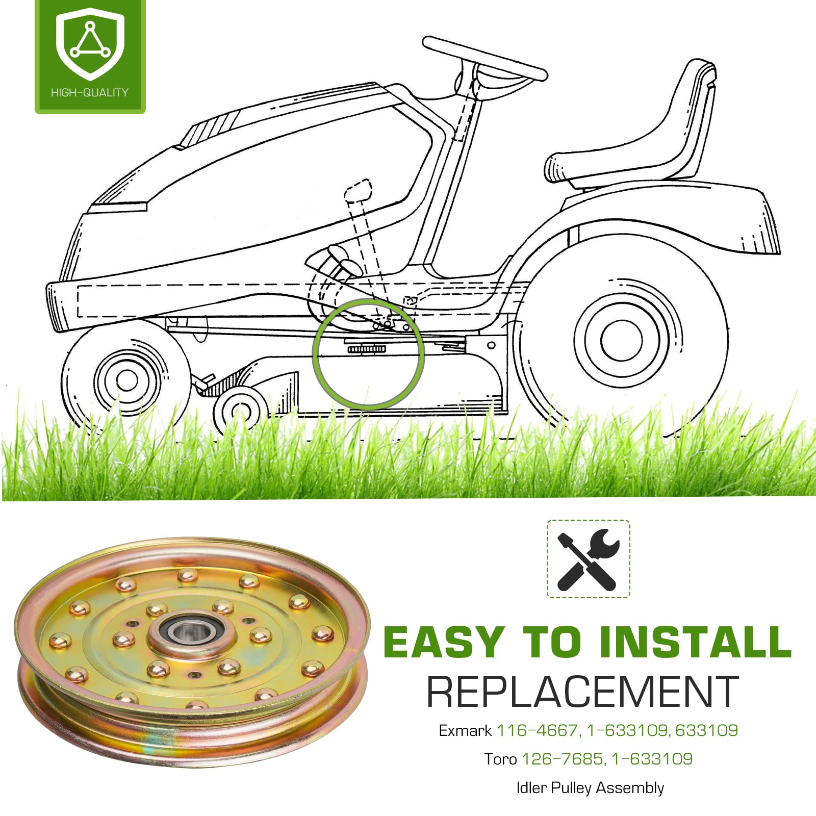 Exmark 72 Exmark Lazer Z Deck Pulley Idler Pulley For Exmark Toro
