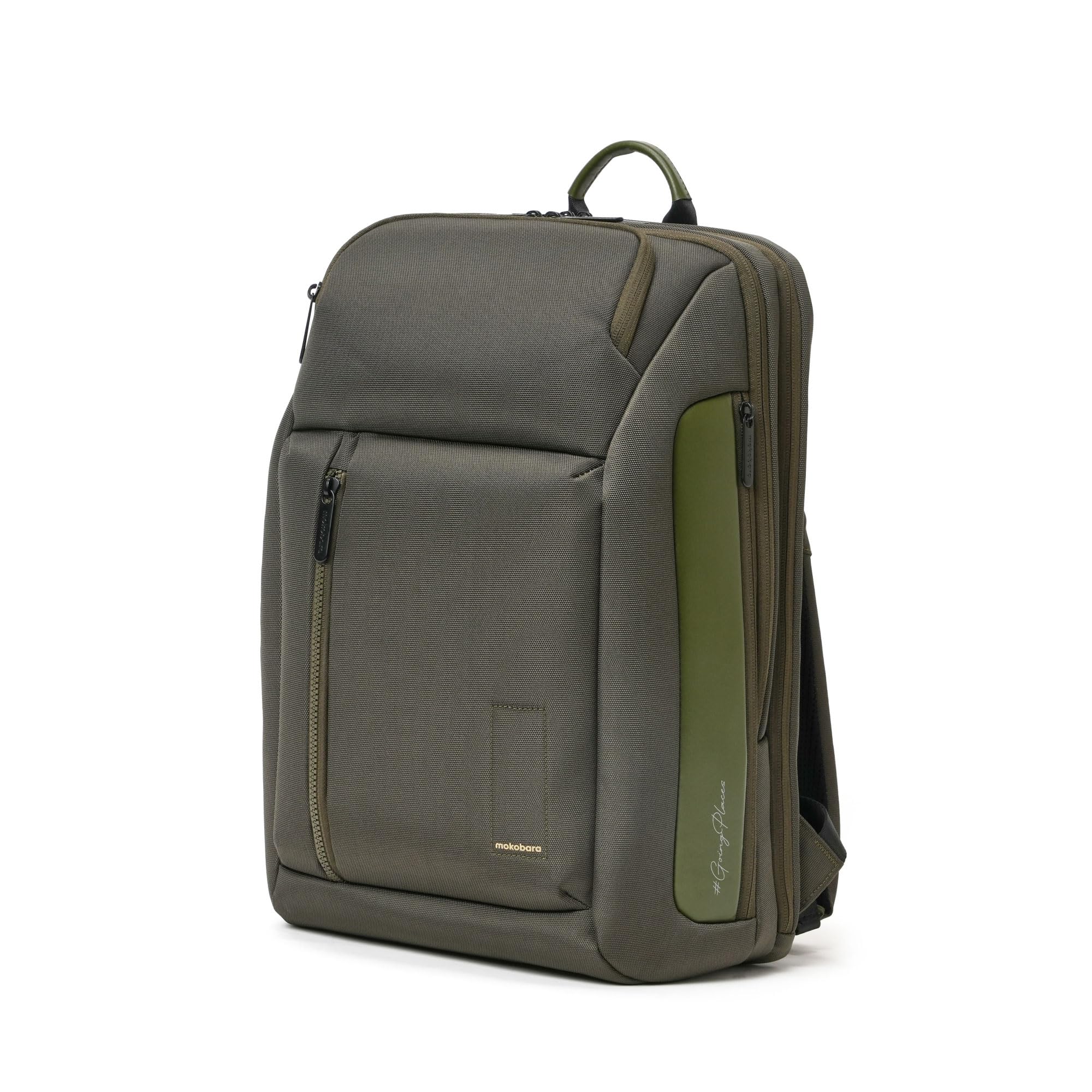 Transit Pro Backpack | Laptop Up to 15.6 Inches, 24L Capacity | Durable Nylon and Vegan Leather Water-Resistant | Ideal for Work and Travel | Padded Shoulder Straps (Home Grown Sunray)