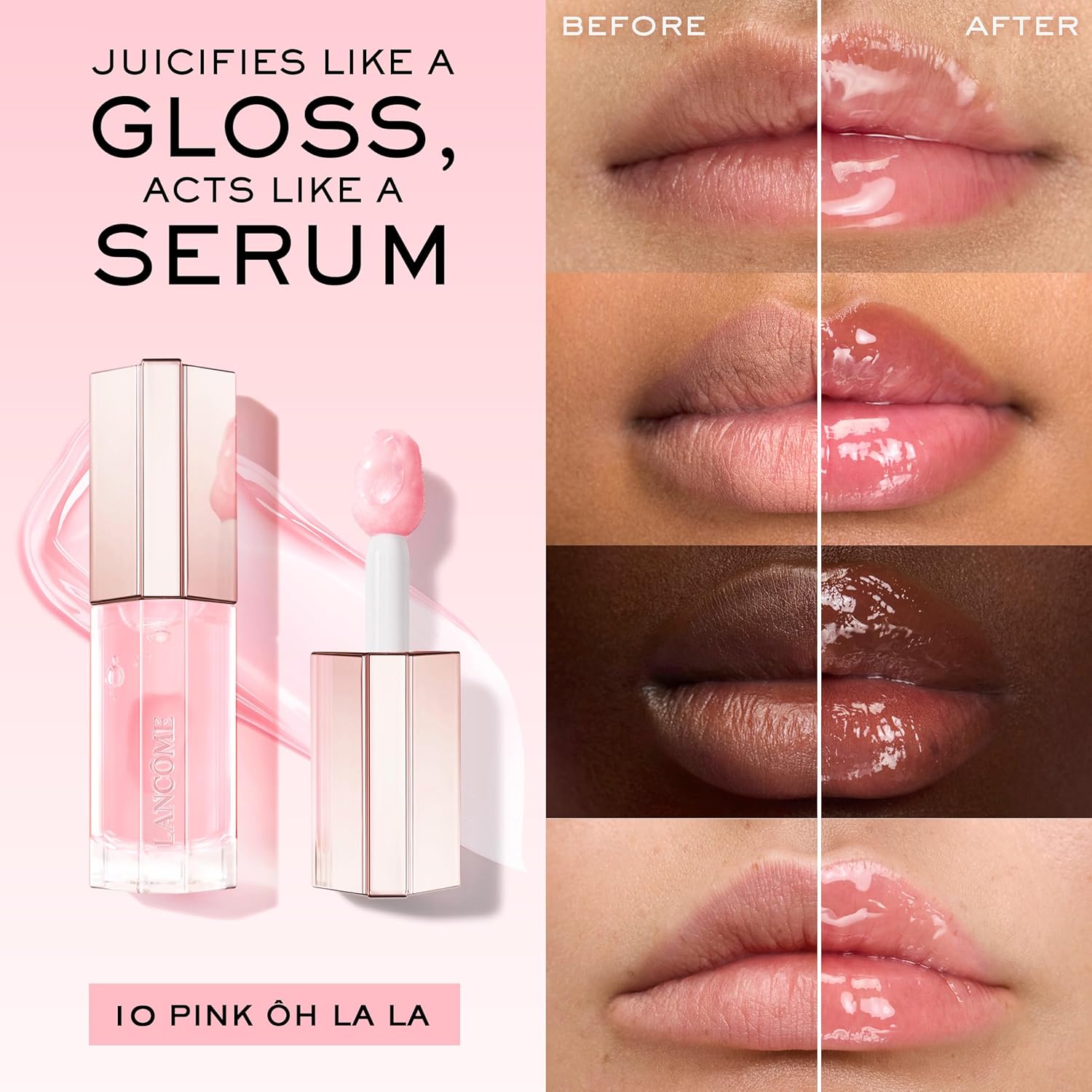 Lancôme Lip Idôle JuicyTreat Oil-in-Gloss -24HR Hydrating Gloss with Squalane for Instant Shine - Image 2