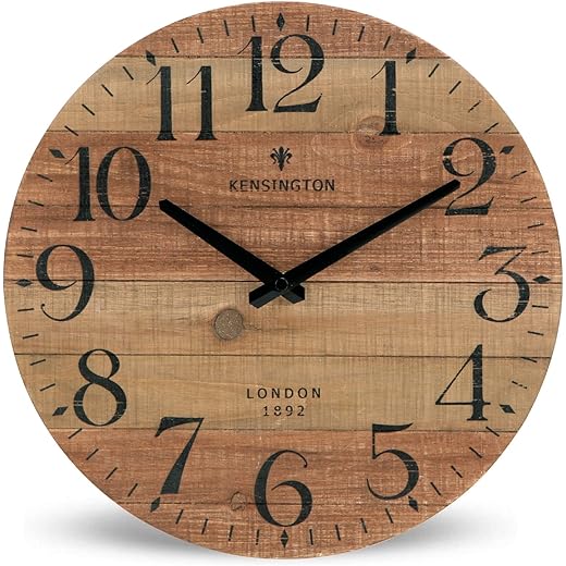 12-Inch Silent Distressed Wooden Shiplap Clock