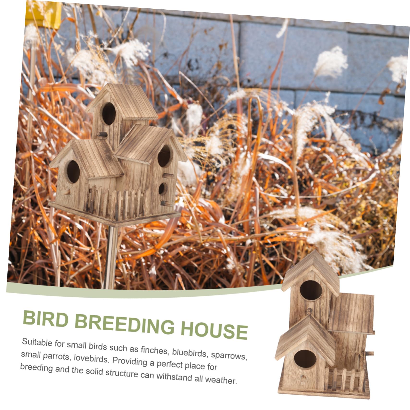 UPKOCH Villa Nido De Pájaro Casita para Pájaros De Exterior Comedero Independiente para Periquitos Nido De Madera para Jardín De Madera Accesorios para Periquitos