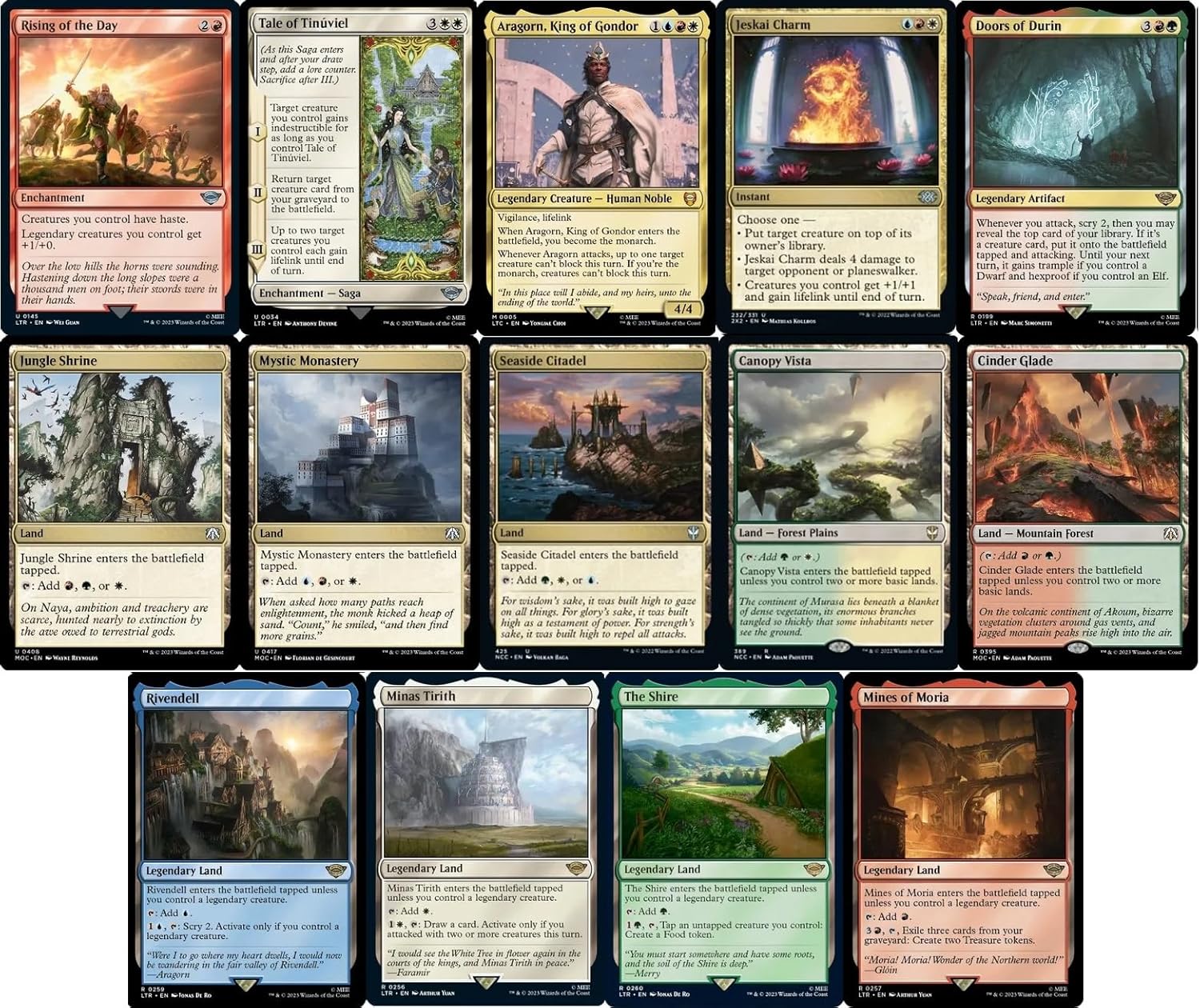 Legendary Fellowship Commander Deck - 4 Color - EDH - Aragorn - Lord of The Rings LOTR - 100 Card - Custom Magic The Gathering Deck - Very Strong!