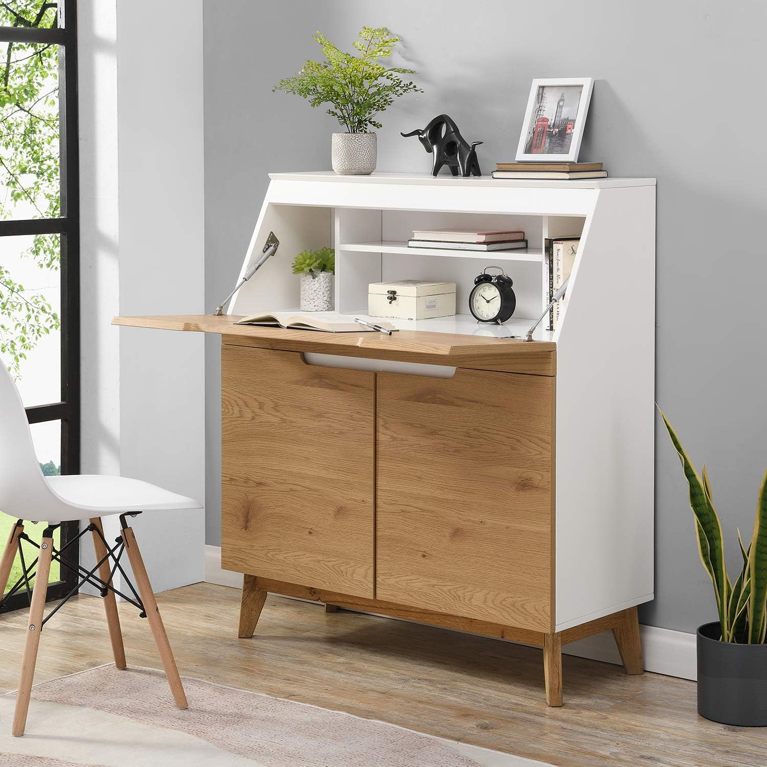 Cherry Tree Furniture Ernest Writing Bureau in White & Oak Colour