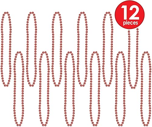 Miniatura 4 de Beistle Collares de cuentas pequeñas talla única rojo