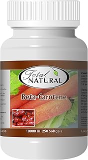 Beta-Carotene 10000iu 250s [1 bottle] by Total Natural, Vision Care, Eyes Health, Improve Vision, Antioxidant