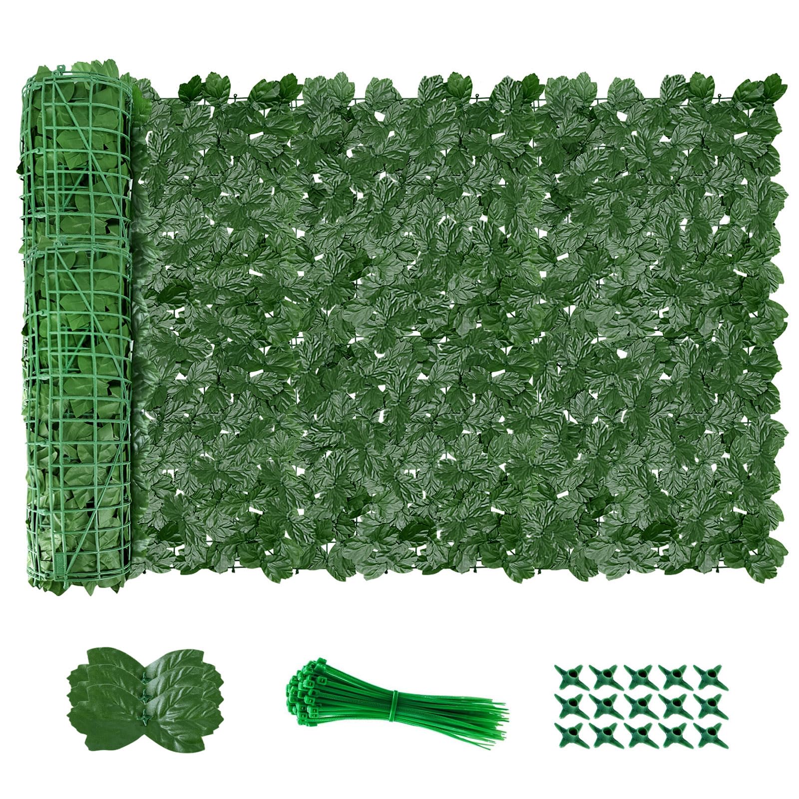 AGJIDSO Artificial Ivy Fence Screening, 3m x 1m Artificial Hedges Panels, Privacy Fence Screen for Garden, Balcony, Outdoor (Upgraded Maple Leaves)