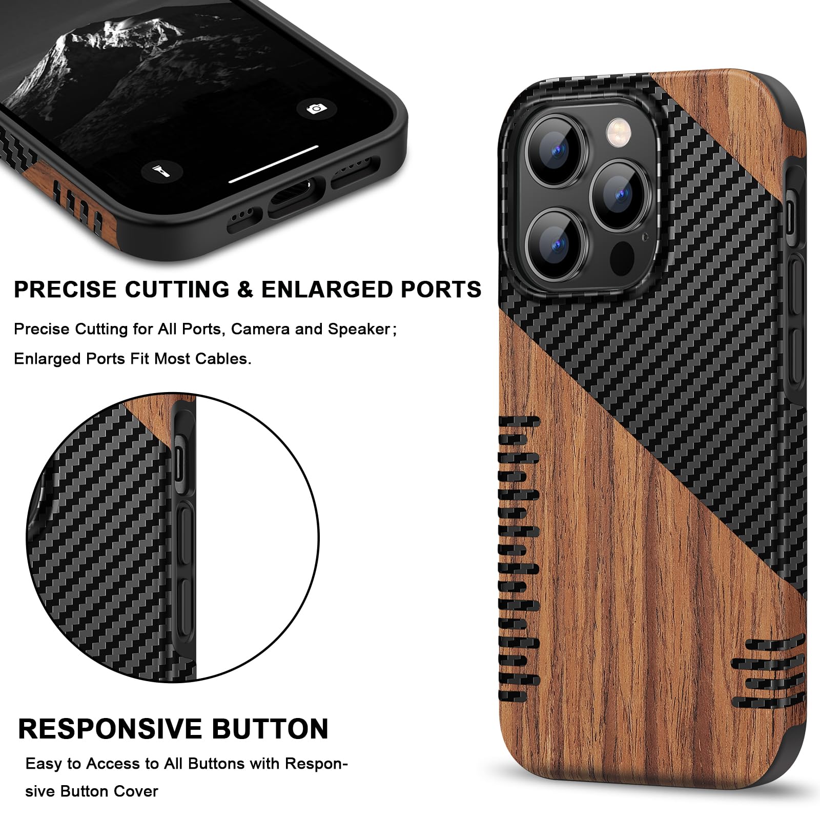 Custodia TENDLIN Per IPhone 14 Pro In Similpelle Nera E Silicone TPU, Antishock, Supporta Ricarica Wireless