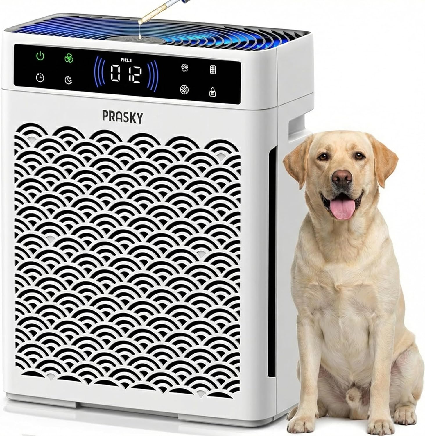 Air Purifiers for Home Large Room up to 3000sq.ft, PRASKY HEPA Air Purifier & with Activated Carbon for Office, Bedroom, Dorm Room, Kitchen