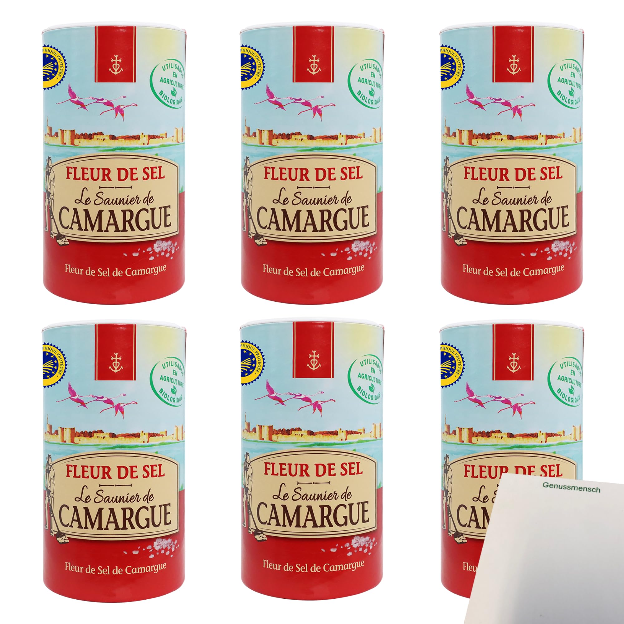 usy Bundle für Le Saunier de Camargue Fleur de Sel Le Saunier de Camargue Meersalz VPE (6x1kg Dose) + usy Block