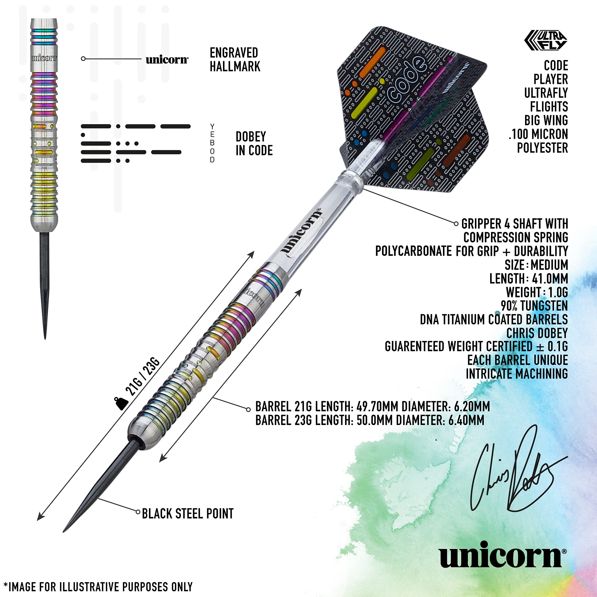 Amazon | Unicorn コードシリーズ ダーツ バレル クリス・ドビー CODE