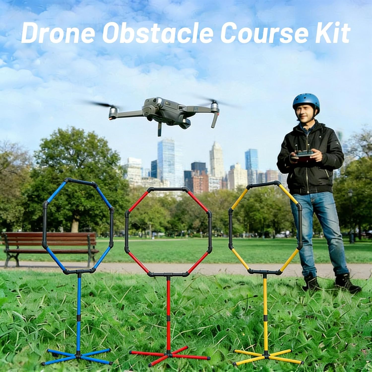 Drone Obstacle Course Gate Kit - 3 Different Sizes FPV RC Racing Game Loop Gates, Easy to Build & Carry Competition Set for Kids & Adults