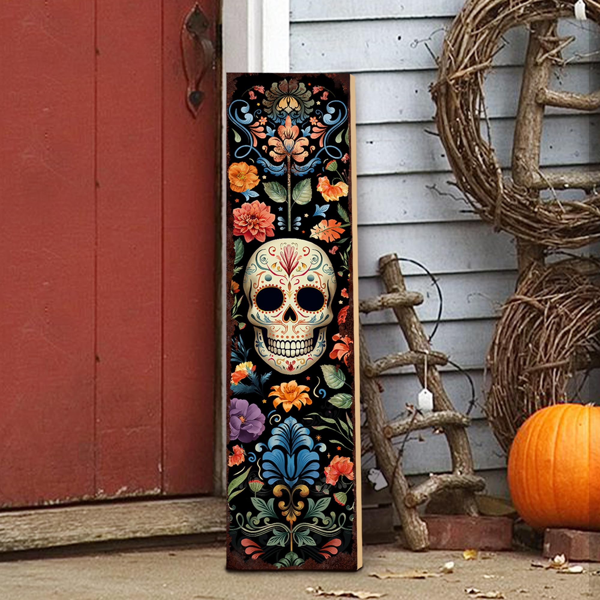 Dia De Los Muertos Decoracion Letrero De Madera Para Porche Del Día De San  Patricio, 47 Pulgadas Letrero Grande De Bienvenida Para El Hogar Puerta  Delantera Patio Decoracion Dia De Muertos, image size:2000x2000