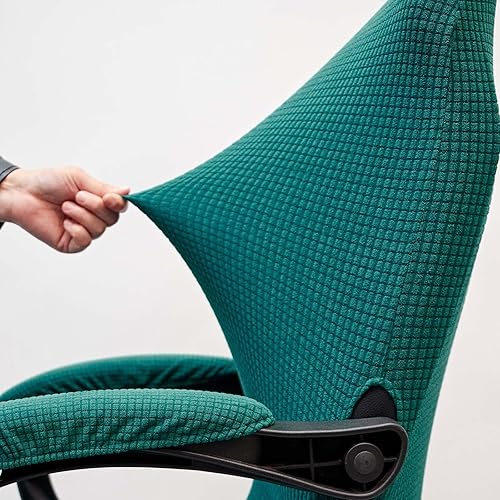 Miniatura 4 de Melaluxe Funda para silla de oficina con fundas para reposabrazos, funda elástica universal para silla de escritorio, fundas para silla de