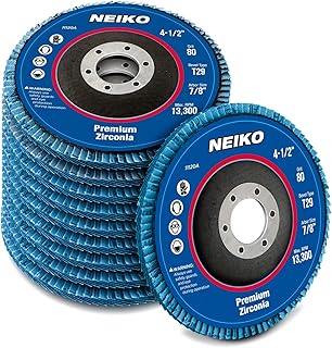 NEIKO 11120A 10 Pack Zirconia Flap Discs 4-1/2 for Angle Grinder, 80 Grit Flapper Wheel, Angled T29 Grinding Wheel 4.5 Inch Flap Disc, 7/8" Arbor Grinding Disc, Flap Wheel for Wood & Metal Sanding