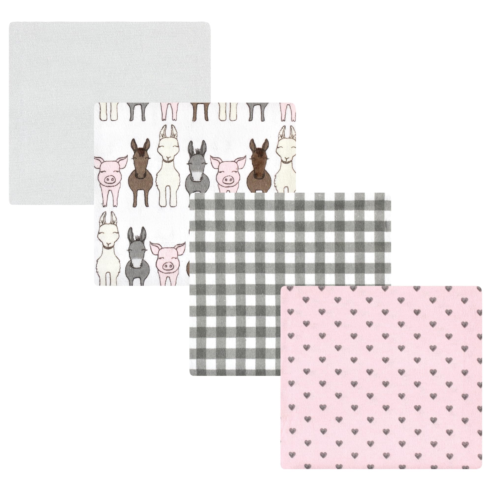 Luvable Friends Little Treasure Flannel Receiving Blankets 4pk