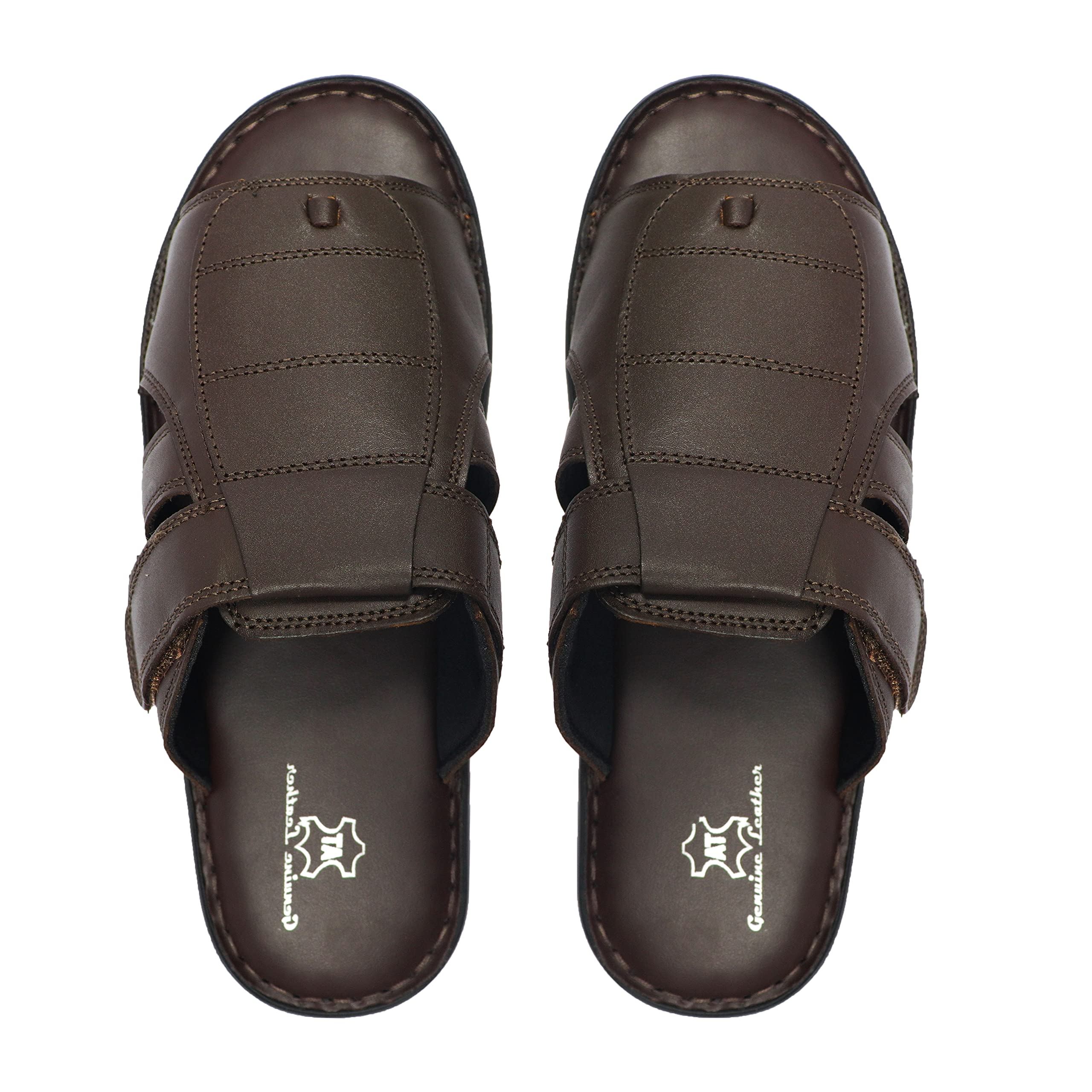 McParkar Leather Mens Trendy Flip-Flops Casual Dark Brown Slippers Sandals for Office Or Daily Use Outdoor and Indoor Numeric 11 (B0BG2WQ7RM) Amazon Price History, Amazon Price Tracker