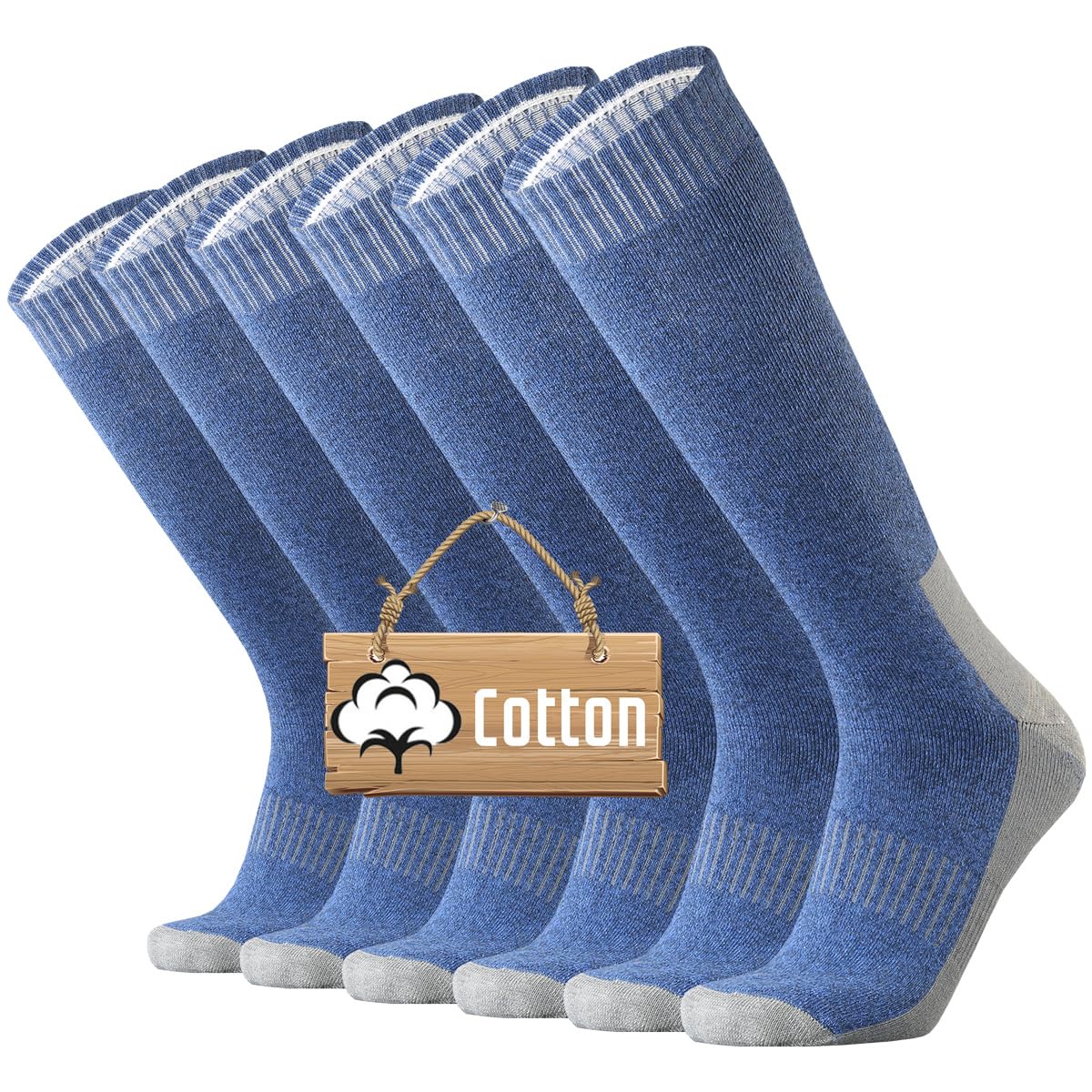 ONKE Knee High Socks Cushioned Moisture Wicking for Mens Over the Calf OTC Steel Toe Western Work Boot Thermal Hiking Hunting