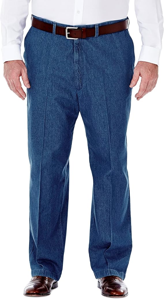 Haggar Men's Pleat & Flat Front Denim - Regular and Big & Tall Sizes