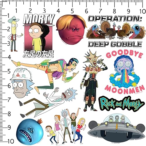 Miniatura 2 de Rick and Morty - Juego de 100 calcomanías de vinilo grandes de lujo para laptop, botella de agua, álbumes de recortes, tableta, monopatín,