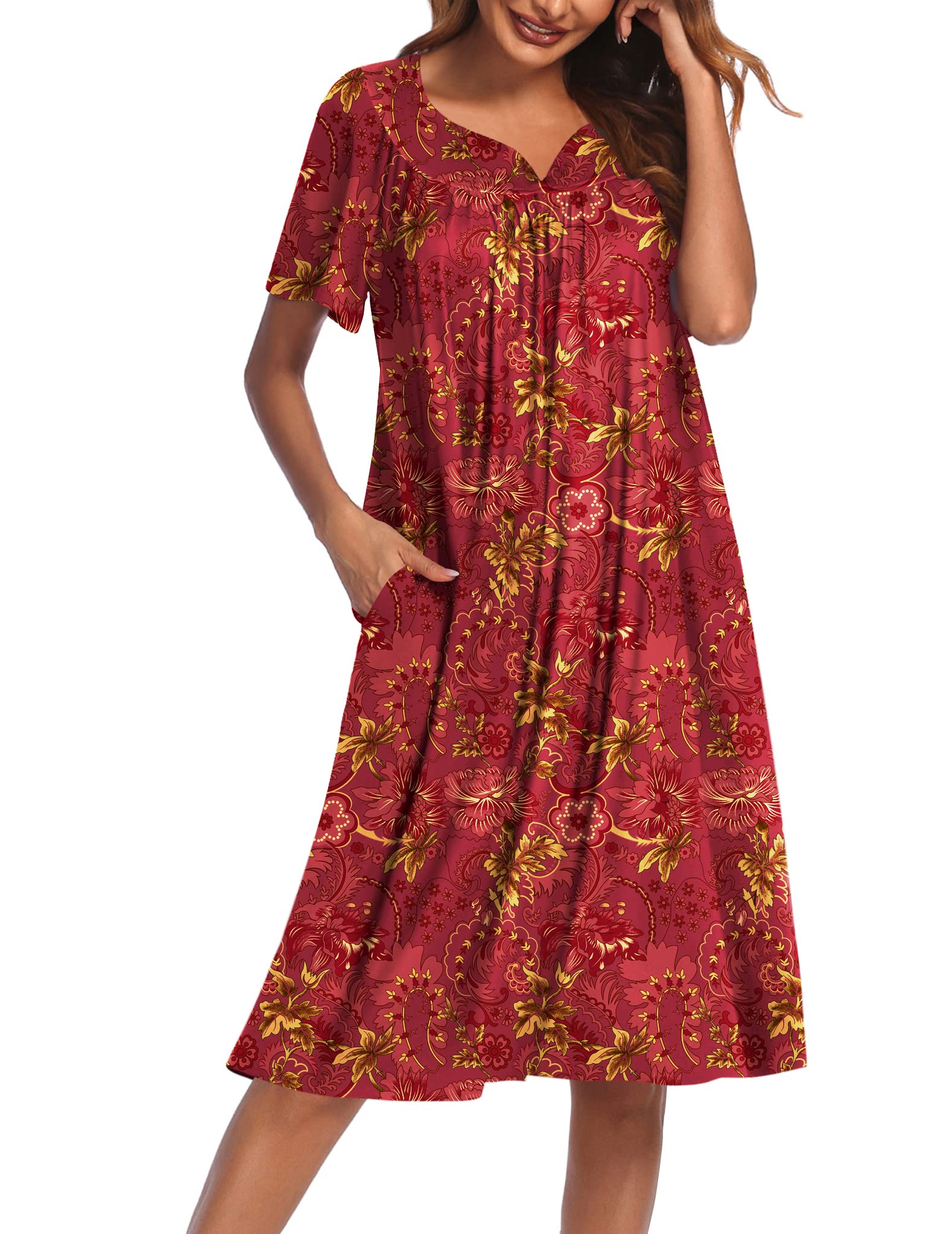 Ekouaer Women's House Dress with Pockets