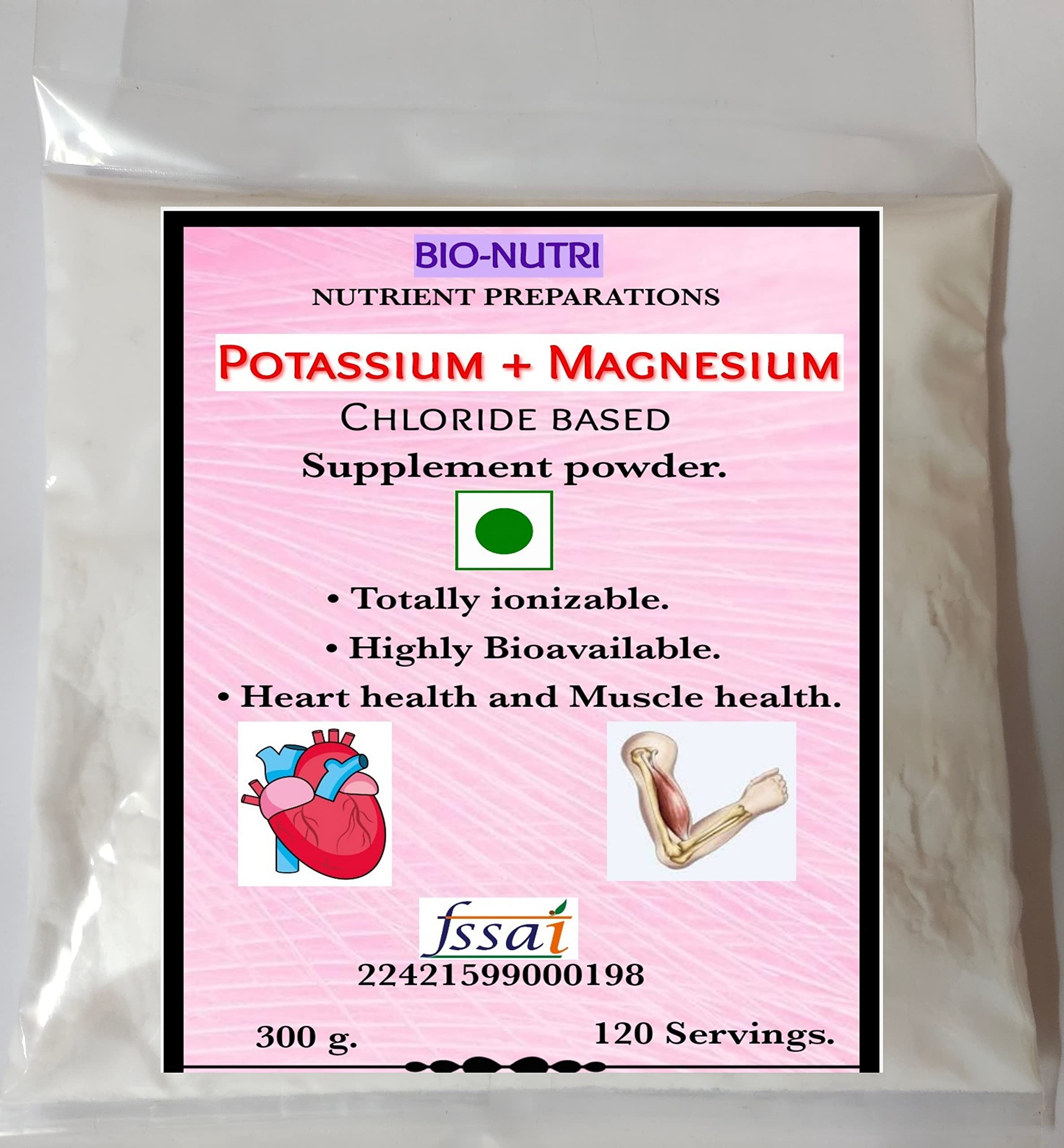 BIO-NUTRI POTASSIUM + MAGNESIUM - chloride based supplement powder - 120 Servings - 300 g - Heart and Muscle health (2.50 g measuring scoop provided). (B0B6JPXBH2) Amazon Price History, Amazon Price Tracker
