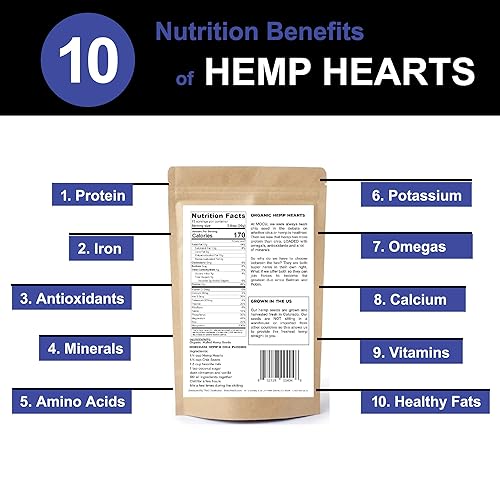 Miniatura 4 de Corazones de cáñamo cultivados en Estados Unidos (semillas de cáñamo cascarillas)  Almacenados en frío para preservar la nutrición  Crudo, sin OMG,