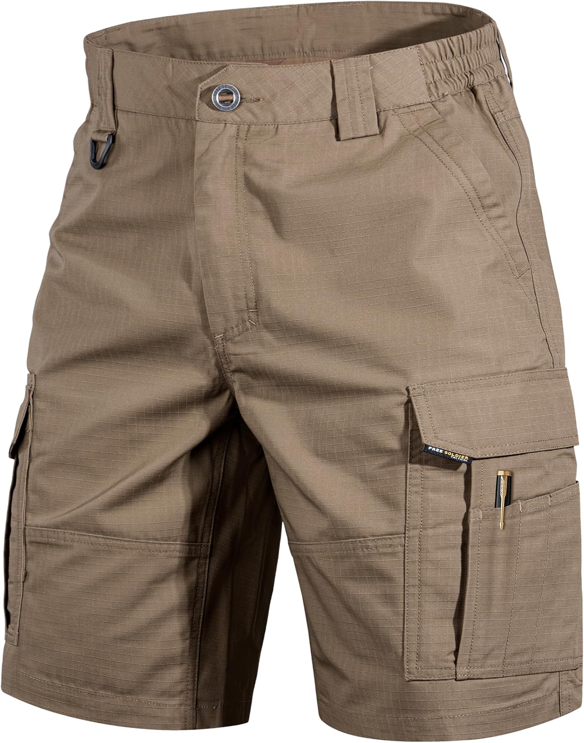 FREE SOLDIER Men's Hiking Cargo Shorts Water Resistant Quick Dry Lightweight Shorts for Hiking Cargo Casual with 8 Pockets