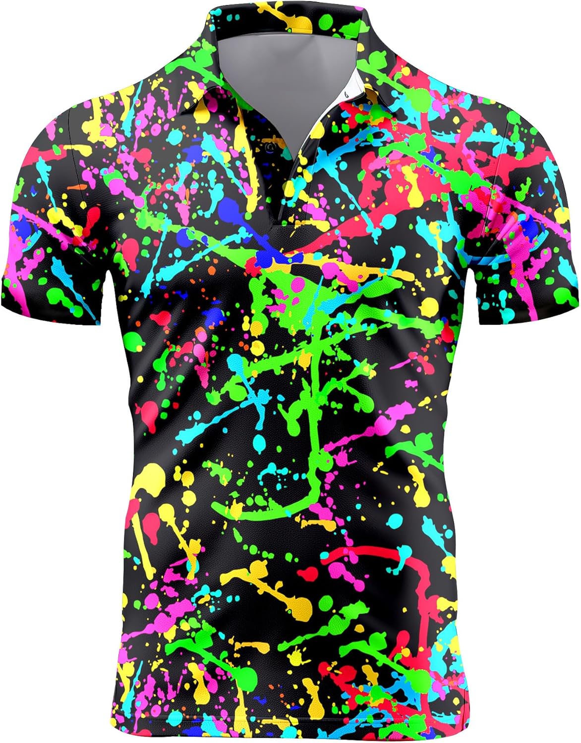 Mens 70s Golf Shirts, Funny 70s Shirts for Men, Short Sleeve, Medium, Typical 70's Colors