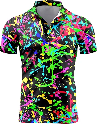 Men's 70s Golf Shirt, Short Sleeve, Medium