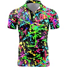 Mens 70s Golf Shirts, Funny 70s Shirts for Men, Short Sleeve, Medium, Typical 70s Colors