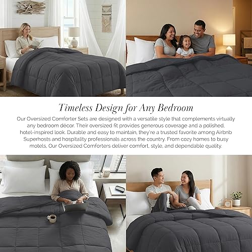 Miniatura 7 de Edredón ligero Southshore Fine Linens Vilano Springs, Microfibra, Pizarra, Full/ Queen