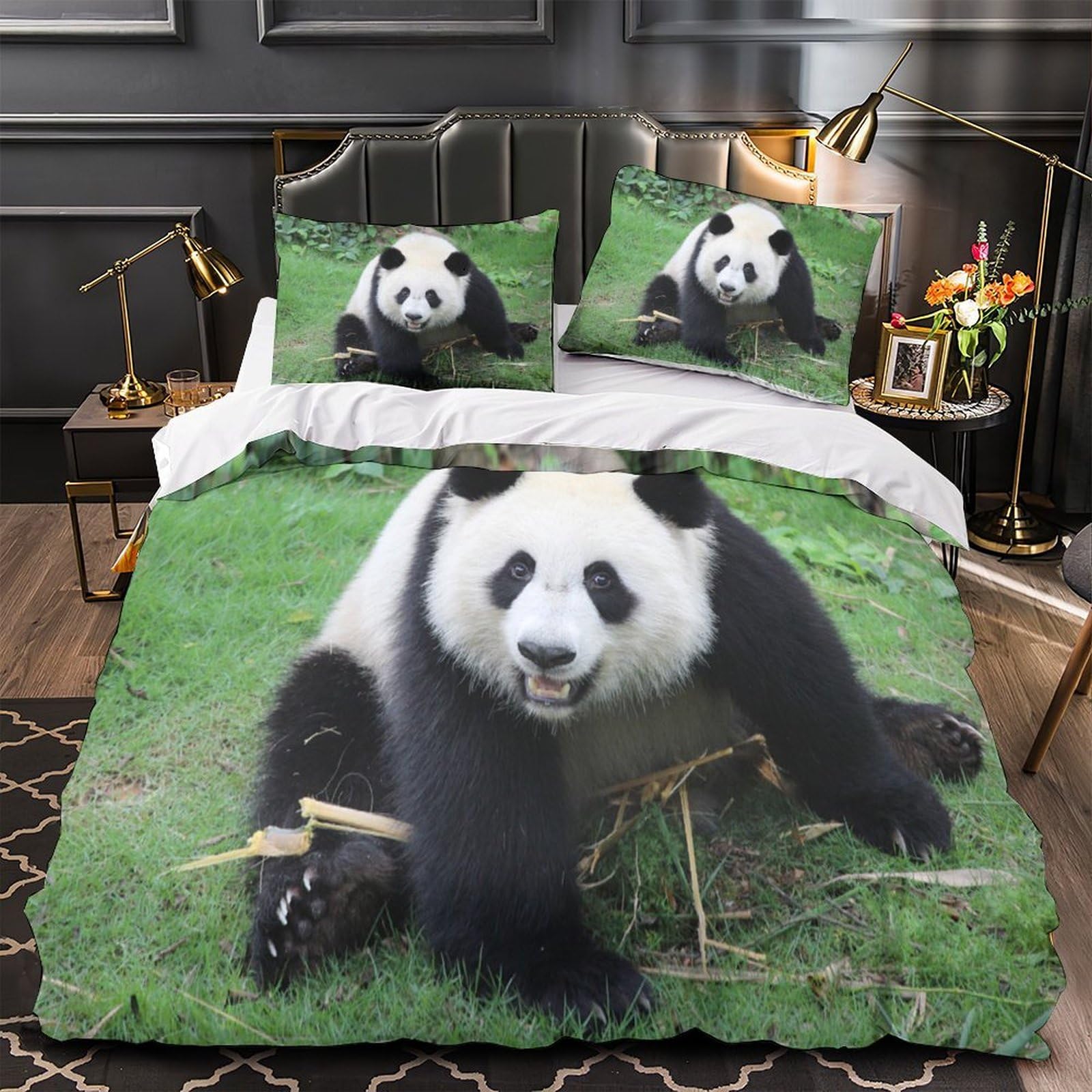 Housse de couette panda hypoallergénique contre les allergies nocturnes