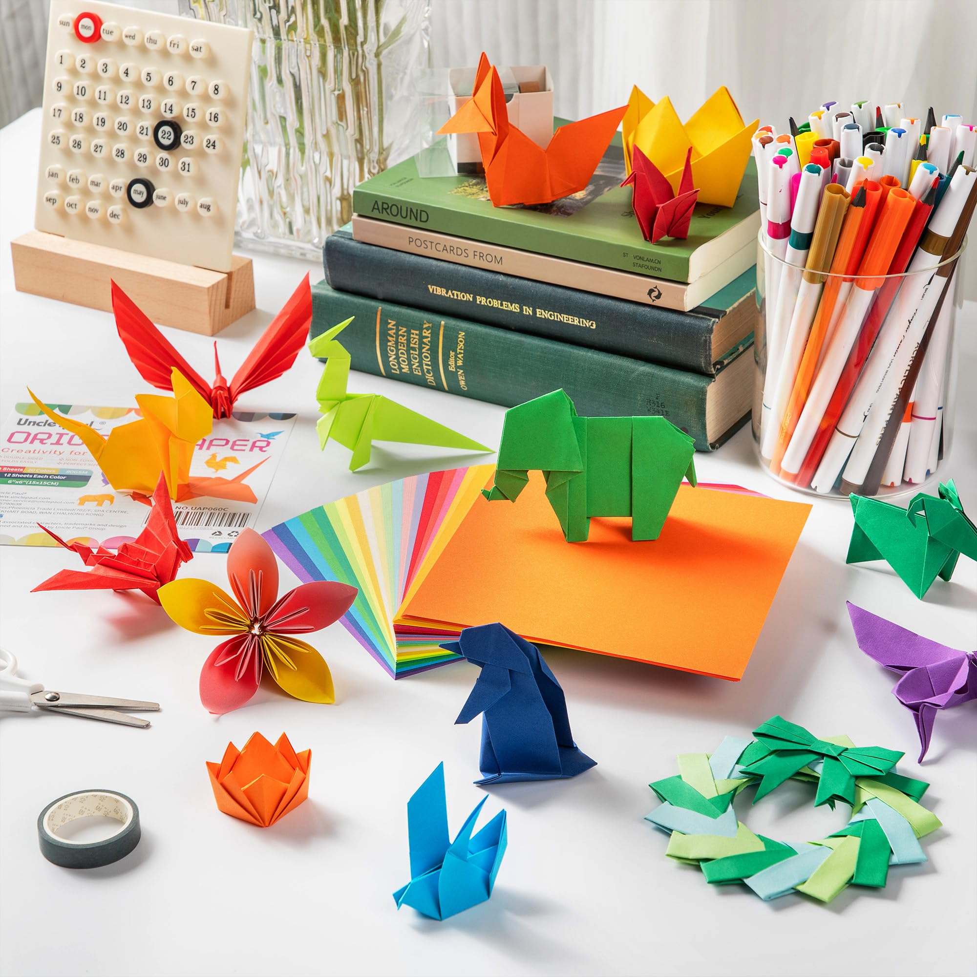 Papel De Origami Pastel - 100 Hojas 15x15 Cm - Colores Por Ambas Caras - 80 G/m² - Incluye Instrucciones De Plegado