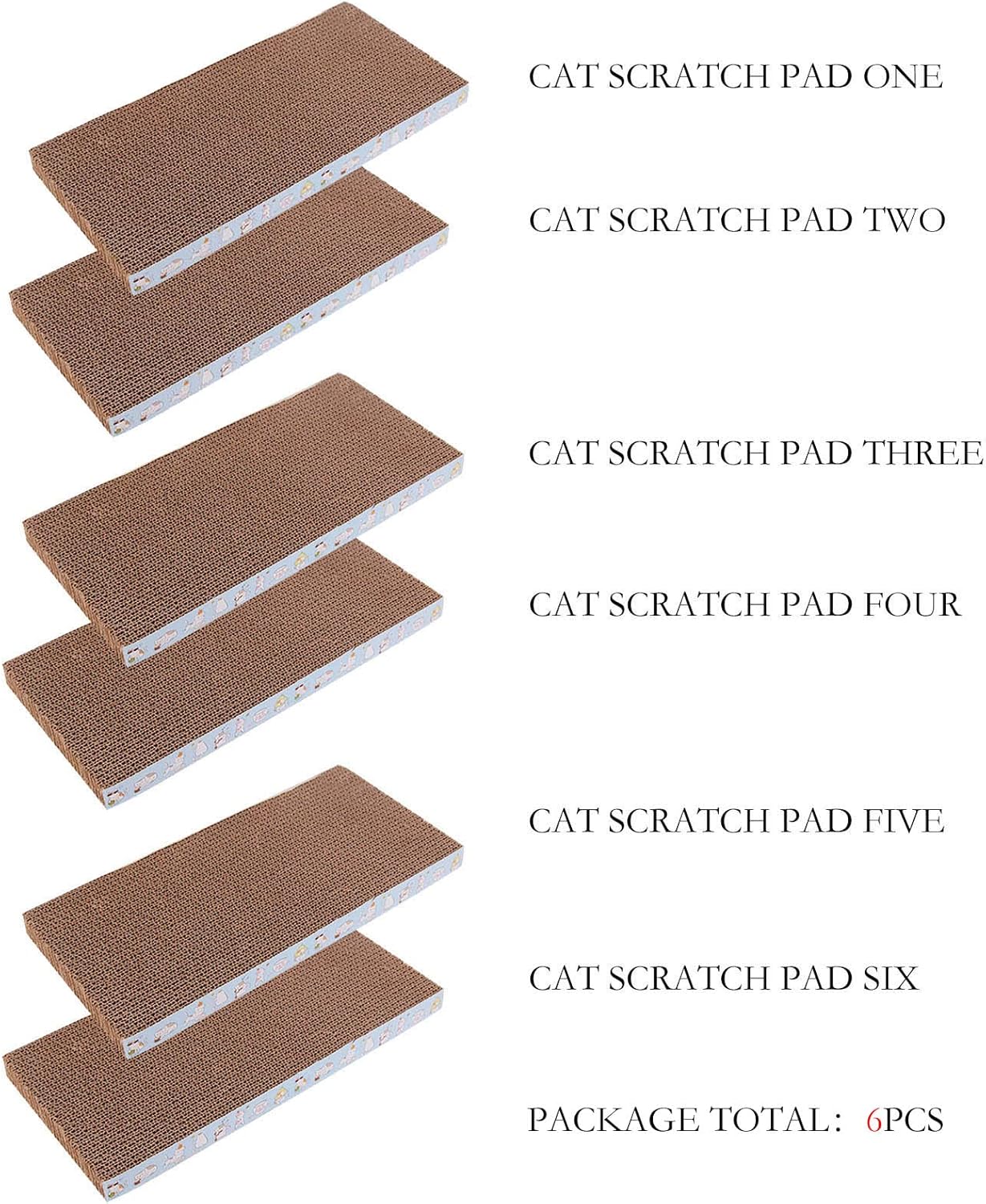 Engelalike 5 Packs cat Scratch pad Reversible cat Scratcher Cardboard cat scratchers for Indoor Cats Sleep Play and Grind Claws : Pet Supplies