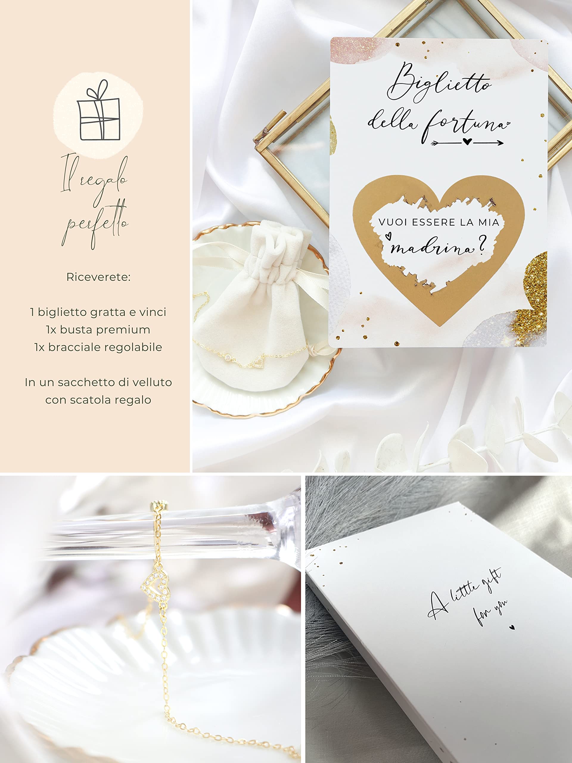 Bracciale Per Madrina – Inciso 'Vuoi Essere La Mia Madrina' – Regalo Compleanno O Festa Mamma, Acciaio Inossidabile, Argento