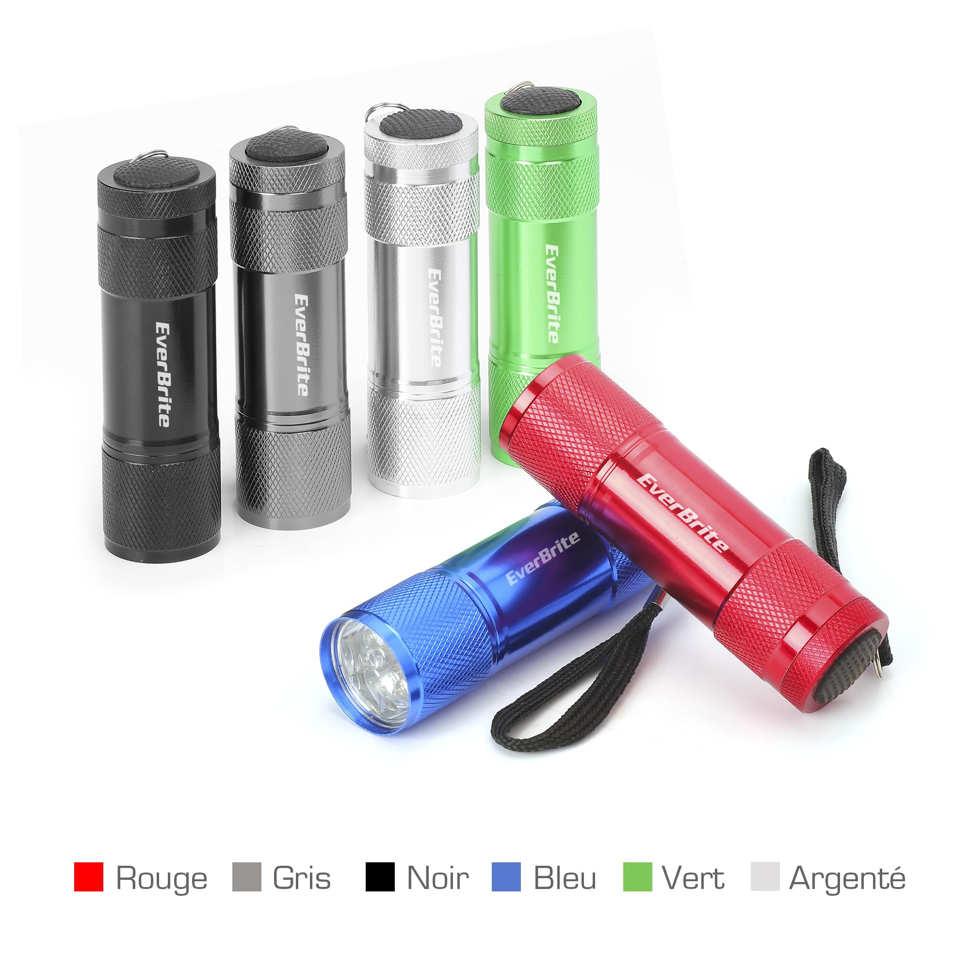 EverBrite Mini Lampe de Poche LED en Aluminium18 Pièces, Lampe Torche Portable Idéal pour Camping Lecture Cyclisme Barbecue Fête Randonnée Voyage, 54 x AAA Piles Compris