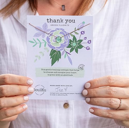 Miniatura 4 de SoulKu Handcrafted Necklace, Empowerment Jewelry With Healing Crystal, Inspirational Jewelry For Women, Mom & Sister Gifts, 2" Extender With Lobster